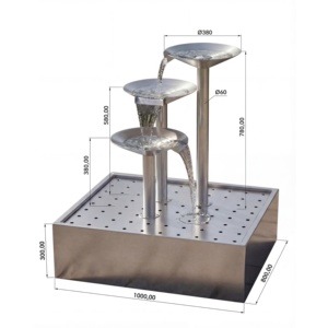 Fontaine de jardin en acier inoxydable 304 avec bassin intégré pour l'aménagement extérieur des hôtels et villas - Product Image 4