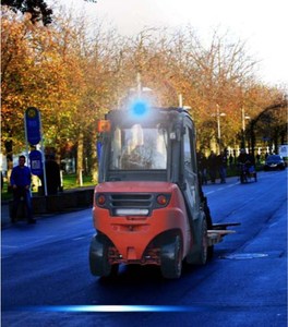 Đèn cảnh báo thẳng hàng LED 10W 12-80V DC cho xe nâng, đèn laser cảnh báo an toàn vùng đỏ/xanh - Product Image 5