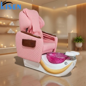 เก้าอี้นวดสปาไฟฟ้าอเนกประสงค์ดีไซน์ใหม่ Kisen พร้อมพนักพิงปรับเอนได้ อ่างทองสำหรับทำเล็บมือและเล็บเท้า ที่พักเท้าปรับได้ - Product Image 1