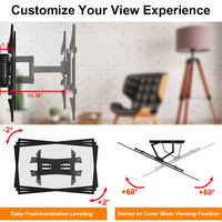 Support mural inclinable et pivotant pour téléviseur Charmount Large Led, avec fixation sur support réglable