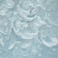 Peinture à l'huile abstraite monochromatique originale bleu clair, texture ondulée peinte à la main, 75x100cm, écologique, vente en gros
