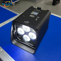 Projecteurs LED sans fil Sailwin DJ à batterie 4x18W RGBAW+UV 6-en-1 DMX512 avec chargeur IEC et flight case