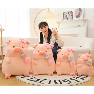 Cute 35cm Lulu Pig Doll Plush Toys Pink Piggy Doll Stuffed Animal Bedtime Toys Children's Holiday Gifts Plush Figure Toys Dolls