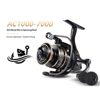 En gros Moulinet spinning métallique, rapport de transmission 5.2:1, frein max 12KG, roulement 1BB, compatible avec canne à leurre pour la pêche en eau douce et en eau salée