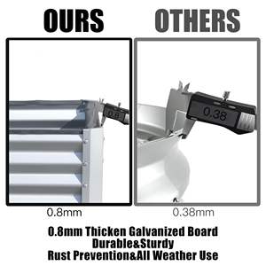 Jardinière surélevée en métal galvanisé DB 8x4x1 pieds pour la culture de légumes et de fruits en extérieur, bac à plantes ondulé durable résistant à la rouille - Product Image 5