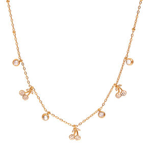 Collares Delicados de Acero Inoxidable en Oro de 18K para Mujer con Dijes de Cereza y Pedrería de Joyería Clásica J&D - Product Image 6