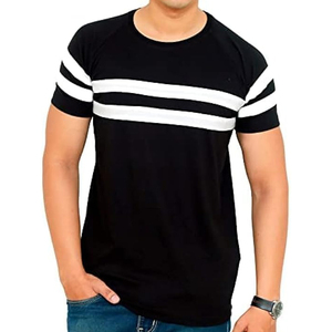 Camiseta Streetwear con diseño de logotipo personalizado, parche bordado con rayas y corte oversized para unisex. - Product Image 5
