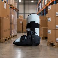 Botte orthopédique légère avec doublure respirante pour immobilisation de la cheville en cas de entorse, avec plaque en aluminium