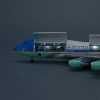 Modèle d'avion en résine Boeing 747-400 Air Force One à l'échelle 1/150, 47 cm, avec cabine ouvrante et éclairage LED