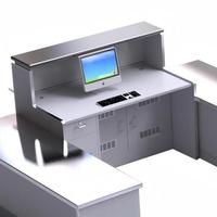 Table de réception modulaire pour les terminaux aéroportuaires, en acier inoxydable et design ergonomique