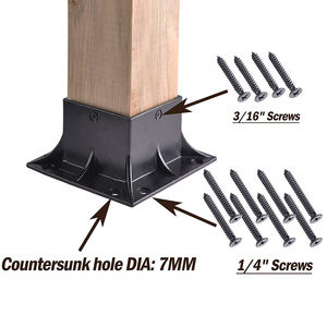 JH-Mech Wholesale Price 4x4 <strong>Wood</strong> Fence <strong>Post</strong> Anchor Base Steel Black Powder Coated Fence <strong>Post</strong> Base - Product Image 5