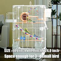 Cage à oiseaux en acier allié Craftsboys, 24,8 pouces, cage à perroquet (24,8x14,6x11 pouces), barre horizontale, 2 mangeoires, balançoire pour utilisation en intérieur/extérieur