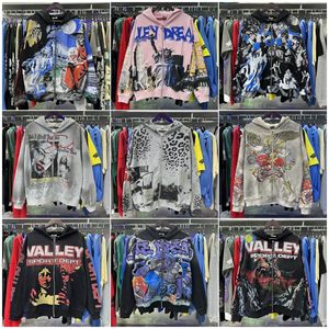 <span class=keywords><strong>Sweat</strong></span>-shirt ample en coton platine à fermeture éclair, style américain, imprimé <span class=keywords><strong>vintage</strong></span>, tendance streetwear, décontracté, avec fourrure de lapin, pour le commerce extérieur - Product Image 2