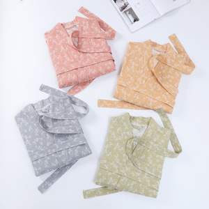 <span class=keywords><strong>Accappatoio</strong></span> da <span class=keywords><strong>donna</strong></span> in cotone 100% morbido e caldo abbastanza traspirante al ginocchio stampato personalizzato - Product Image 4