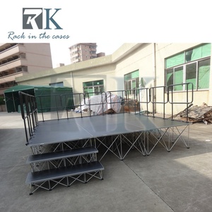 Escenario portátil de aluminio con barandilla y escalera en venta. Proveedor de escenarios inteligentes para conciertos. - Product Image 6