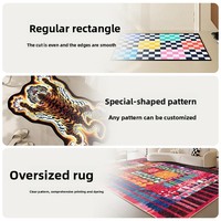 Alfombra Moderna Personalizada, Alfombra Comercial con Diseño de Dibujos Animados, Alfombra de Entrada para Dormitorio, Imitación de Cachemira, con Logotipo y Patrón de Anime