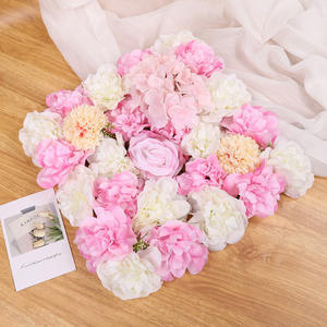 Muro de Flores Artificiales de 38cm, Arreglo Cuadrado de Rosas y Dalias, Decoración para Bodas y Hogar, Plástico y Seda, Alta Simulación - Product Image 2