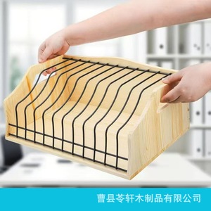 Estante de almacenamiento de archivos de madera, estante de almacenamiento de documentos y carpetas de oficina, estante de almacenamiento de portapapeles - Product Image 3