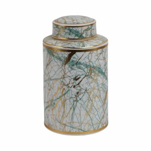 Vaso Decorativo in Ceramica con Coperchio, Elemento Moderno per Soggiorno, Camera da Letto, Ufficio, Esposizione su Scrivania, Vaso per Fiori, Arredamento Casa - Product Image 1