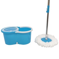 Serpillère rotative en microfibre plastique à 360 degrés avec essoreuse et seau pour le nettoyage des sols, ensemble seau de nettoyage magique en acier inoxydable