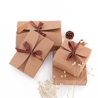 Papier fantaisiste personnalisé pour chocolat, emballage Kraft bon marché avec cravate de ruban, papier Kraft