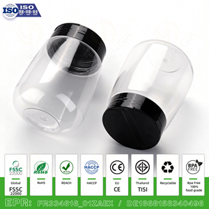 Pot en plastique pour animaux de compagnie de qualité alimentaire de 330 ml avec bouchon à rabat sans BPA, certifié CE, utilisé pour le stockage des épices - Product Image 3