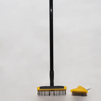 Brosse de désherbage télescopique en fil métallique Brosse de désherbage pour fentes de jardin 3 en 1