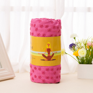 Toalla de yoga Jielaimei de 61x183 cm con diseño de flores rosas antideslizante para fitness y modelado corporal - Product Image 4