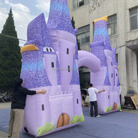 Arche gonflable de château violet avec lumière LED, nouveau design pour la publicité sur le thème marin, gonflables