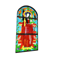 Ventana de Vidrio Pintado a Mano y Soldado para Proyectos de Catedrales, Ventana de Iglesia de Vidrio Pintado, Cúpula de Techo de Vidrio Pintado Gótico