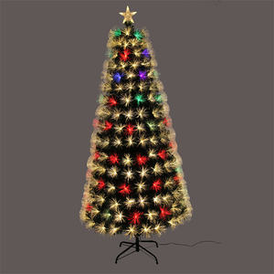 Árbol de Navidad Artificial Preiluminado de 6 Pies, Árboles de Navidad con Fibra Óptica Iluminada con LED Blanco Cálido para Fiestas, Hogar y Días Festivos - Product Image 4