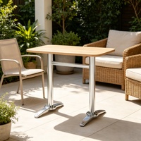 Base de table double avec support en acier inoxydable brossé pour restaurant, bistrot, table à manger longue
