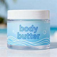 Pot en plastique transparent dépoli à paroi épaisse et à large ouverture de 200 ml avec couvercle blanc à vis et joint pour cosmétiques et soins de la peau