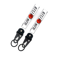 Porte-clés de voiture durable avec sangle tressée, lanière en alliage de zinc et polyester