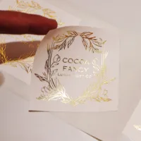 Étiquettes personnalisées durables holographiques résistantes à l'huile, adhésives, gaufrées, pour flacons de parfum, logo 3D, estampage à chaud or, autocollant pour emballage cosmétique