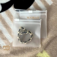 Personnalisé avec votre logo Mini 8x8 Cm Pvc plastique boucle d'oreille collier bijoux emballage petit sac pochette à fermeture éclair pour bijoux