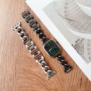 Correa de Reloj Híbrida de Acero Inoxidable y Denim Grueso para Mujer, Compatible con <span class=keywords><strong>Apple</strong></span> <span class=keywords><strong>Watch</strong></span> Series 11 10 9 8 <span class=keywords><strong>7</strong></span> 6 5 4 3 2 1 SE, Superventas - Product Image 5