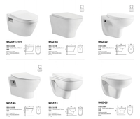 Bidet suspendu au mur Ensemble de toilette Salle de bain Blanc Noir WC Lavable Tornado Flush