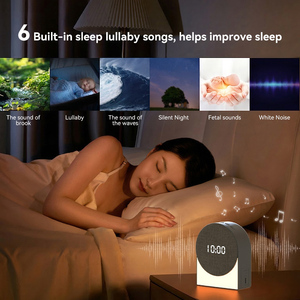 Produit Tendance 2026 : Enceinte Veilleuse Horloge Numérique LED avec Sons Apaisants pour Hôtel et Machine à Bruit Blanc pour Bébé, Réveil - Product Image 2