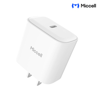 Chargeurs de téléphone portable Miccell Wholesale PD 25W, charge rapide économique avec port de sortie Type-C pour iPhone, Samsung et téléphones Android