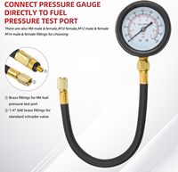 Manomètre de pression de carburant - 0-100 PSI, kit de testeur de pression de pompe d'injection de carburant universel pour voiture, camion, SUV, moto, VTT, VR
