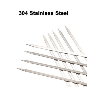 Vente en gros 33CM bâtonnet de Brochettes de Barbecue en acier inoxydable, bâton de Brochettes de Barbecue réutilisable avec manche en bois - Product Image 4