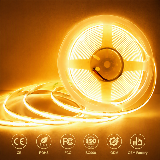 2000lm Double Line COB LED Strip Light 5 Years Warranty 24v Ra95 600 Chip High Brightness with Remote Control Switch