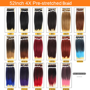Extensions de cheveux synthétiques pré-étirés 4X 52 pouces personnalisés <span class=keywords><strong>Expression</strong></span> africaine Tresse facile Cheveux au crochet résistants à la chaleur - Product Image 2