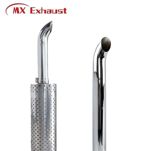 Tubo de Escape Cromado Tipo Cuerno de Toro para Camiones de Trabajo Pesado, Personalizado - Product Image 1