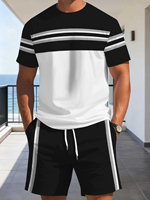 T-shirt décontracté pour homme à col rond, manches courtes, coupe ample, en polyester (Terylène), imprimé numérique 3D avec motif