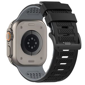 Correa de Reloj de Silicona Transpirable con Diseño de Tablero de Ajedrez en Dos Tonos para Apple Watch Ultra 3 49/44/42mm iWatch 11 Sport, Correa de Repuesto - Product Image 1