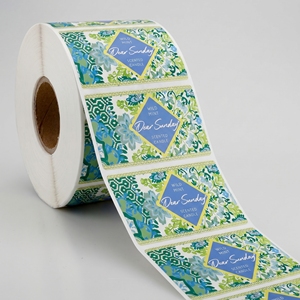 Customizable Embossed Polyester Film Products Long Strips of Labels with Fresh Green Patterns That Are Attractive Stickers - Product Image 3