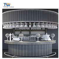 Comptoir de bar moderne de luxe en acier inoxydable en forme de bateau pour bar à domicile, centre commercial, hôtel et salle de sport avec tailles personnalisables