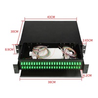 Rak Distribusi Serat Optik 48 Port 2U SC FTTH untuk Dalam Ruangan, Tipe Geser, Panel Patch Serat Optik